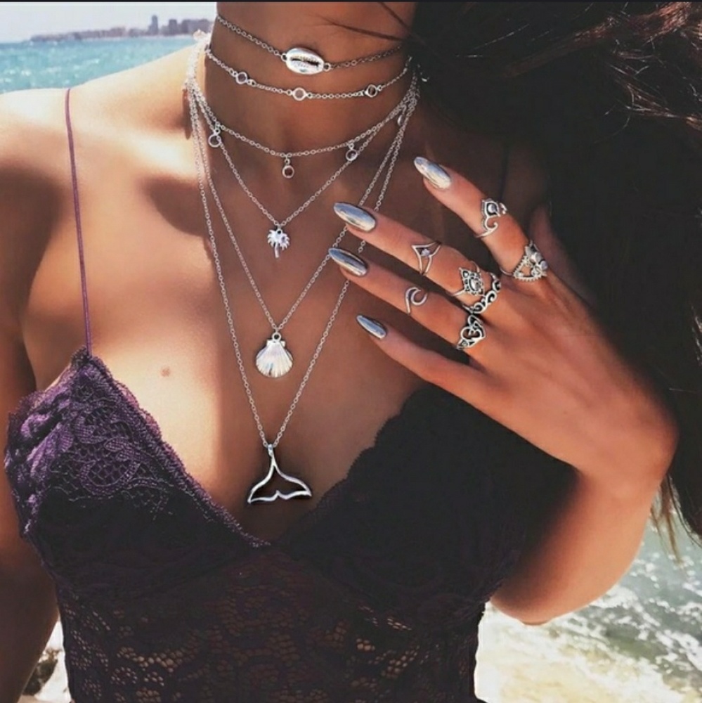 🌺BACK IN STOCK 🌻BoHo Sea Necklace(6 layers) - Picture 1 of 6